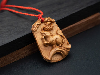 rat pendant necklace,wood pendant,engraved necklace,zodiac necklace,year of rat,pendant necklace,animal Necklace,exotic wood necklace