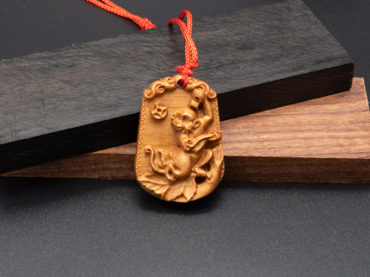 monkey pendant necklace,wood pendant,carve pendant,carve monkey pendant,carve wood  necklace,Zodiac