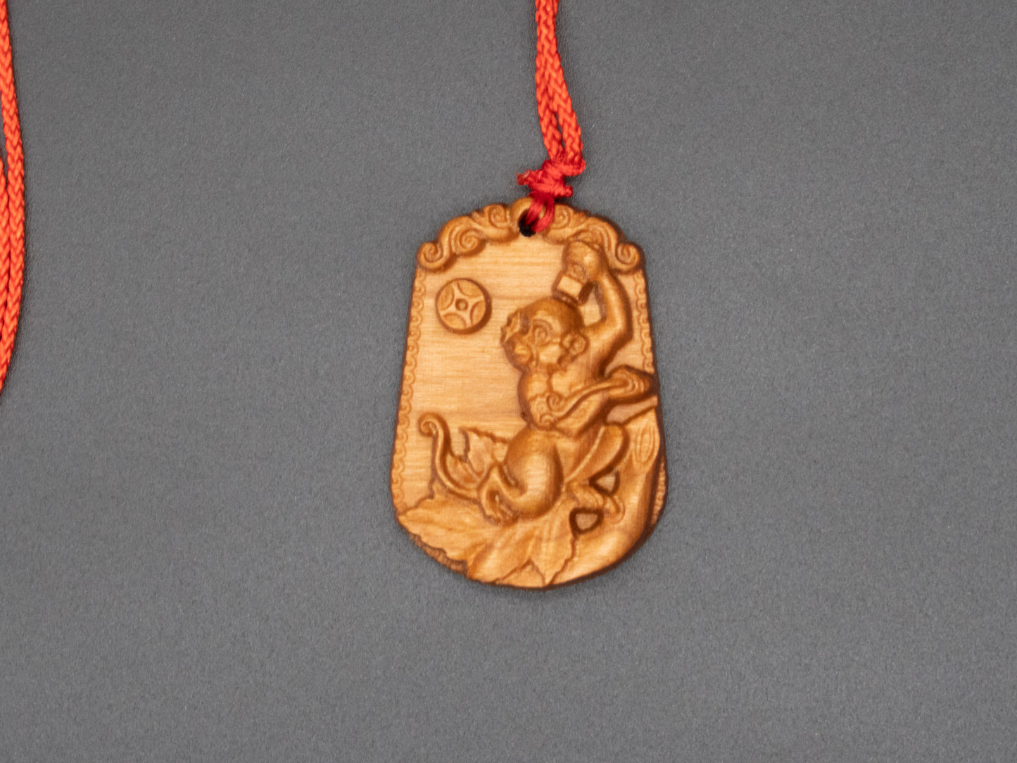 monkey pendant necklace,wood pendant,carve pendant,carve monkey pendant,carve wood  necklace,Zodiac