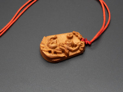 monkey pendant necklace,wood pendant,carve pendant,carve monkey pendant,carve wood  necklace,Zodiac