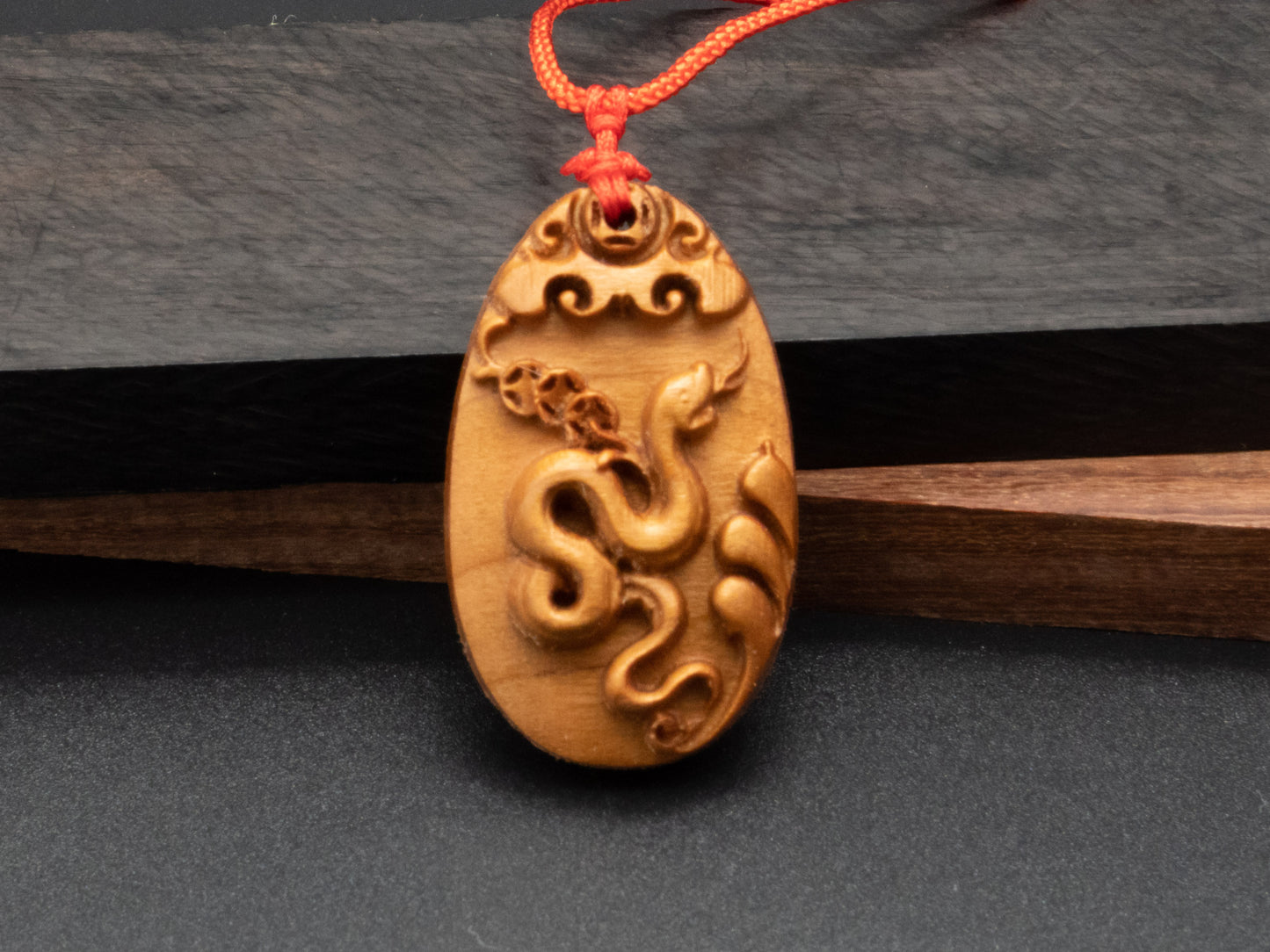 snake pendant,zodiac necklace,year of snake,engraved necklace,pendant necklace,animal Necklace,exotic wood necklace,