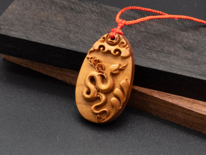 snake pendant,zodiac necklace,year of snake,engraved necklace,pendant necklace,animal Necklace,exotic wood necklace,