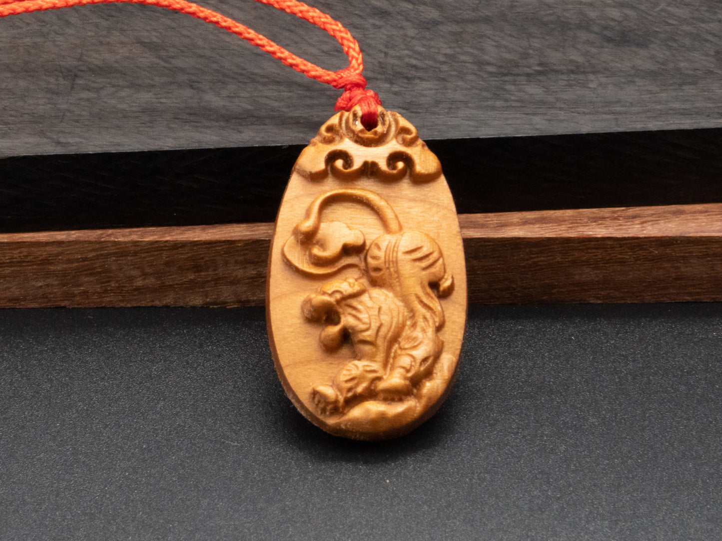 wood pendant,engraved necklace,zodiac necklace,year of tiger,pendant necklace,animal Necklace,exotic wood necklace