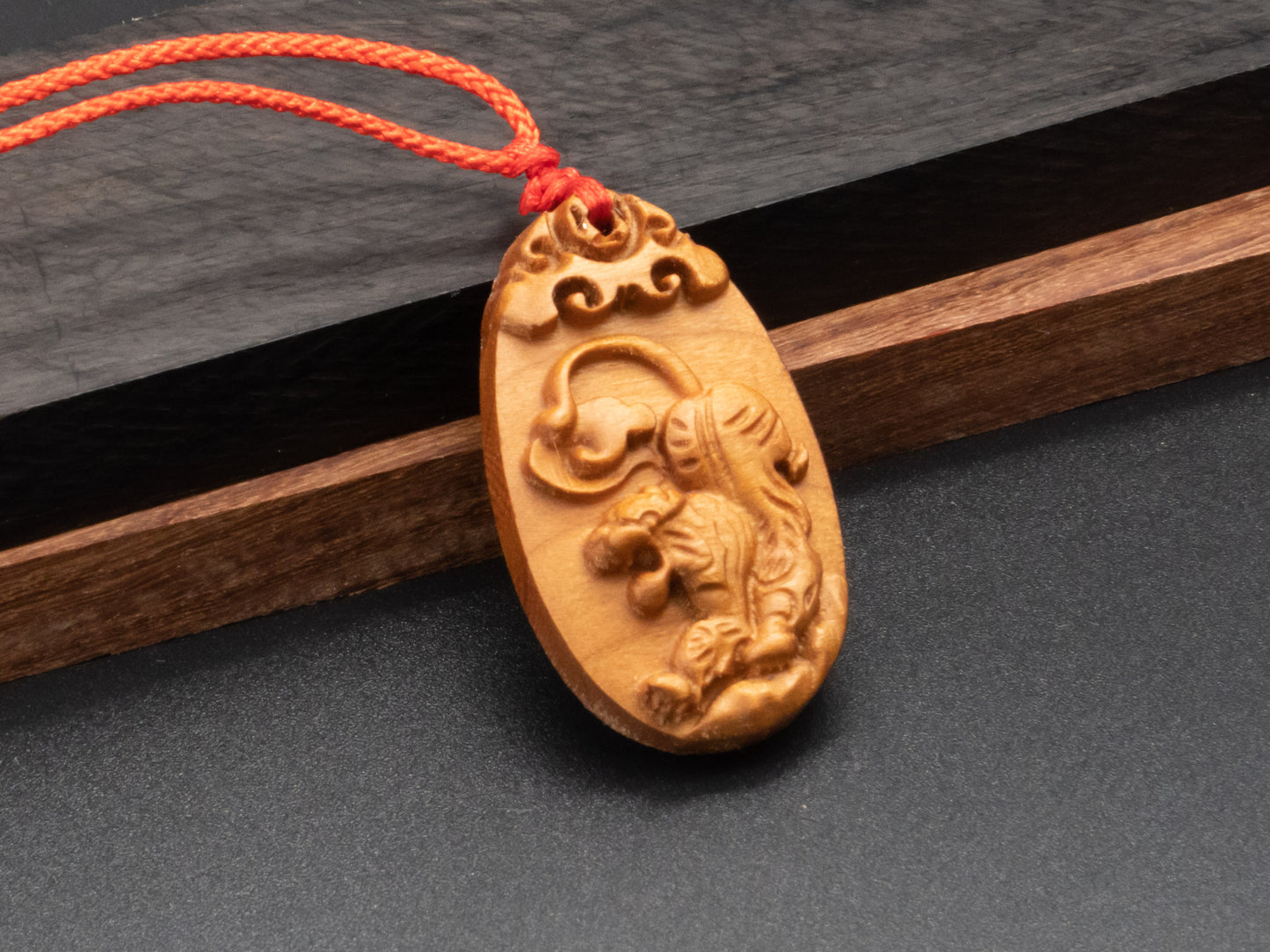 wood pendant,engraved necklace,zodiac necklace,year of tiger,pendant necklace,animal Necklace,exotic wood necklace