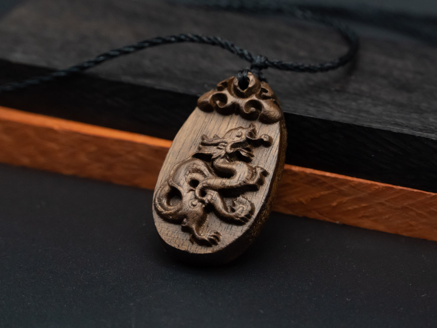 wood pendant,zodiac necklace,year of dragon,engraved necklace,pendant necklace,animal Necklace,exotic wood necklace