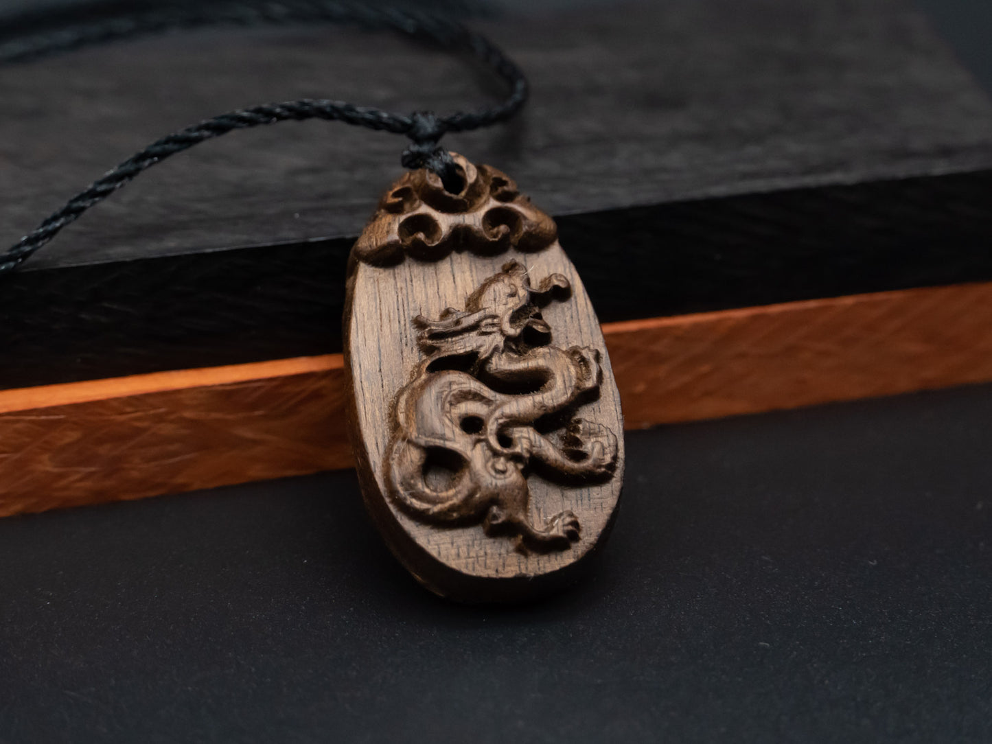 wood pendant,zodiac necklace,year of dragon,engraved necklace,pendant necklace,animal Necklace,exotic wood necklace