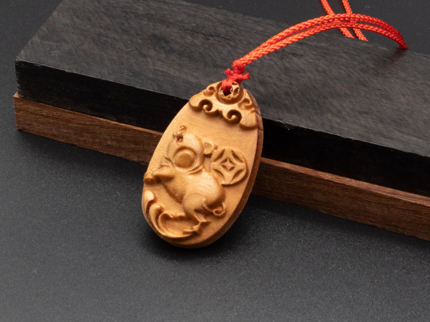 Pig pendant necklace,wood pendant,carve jewelry,zodiac necklace,year of pig,engraved necklace,pendant necklace,animal Necklace