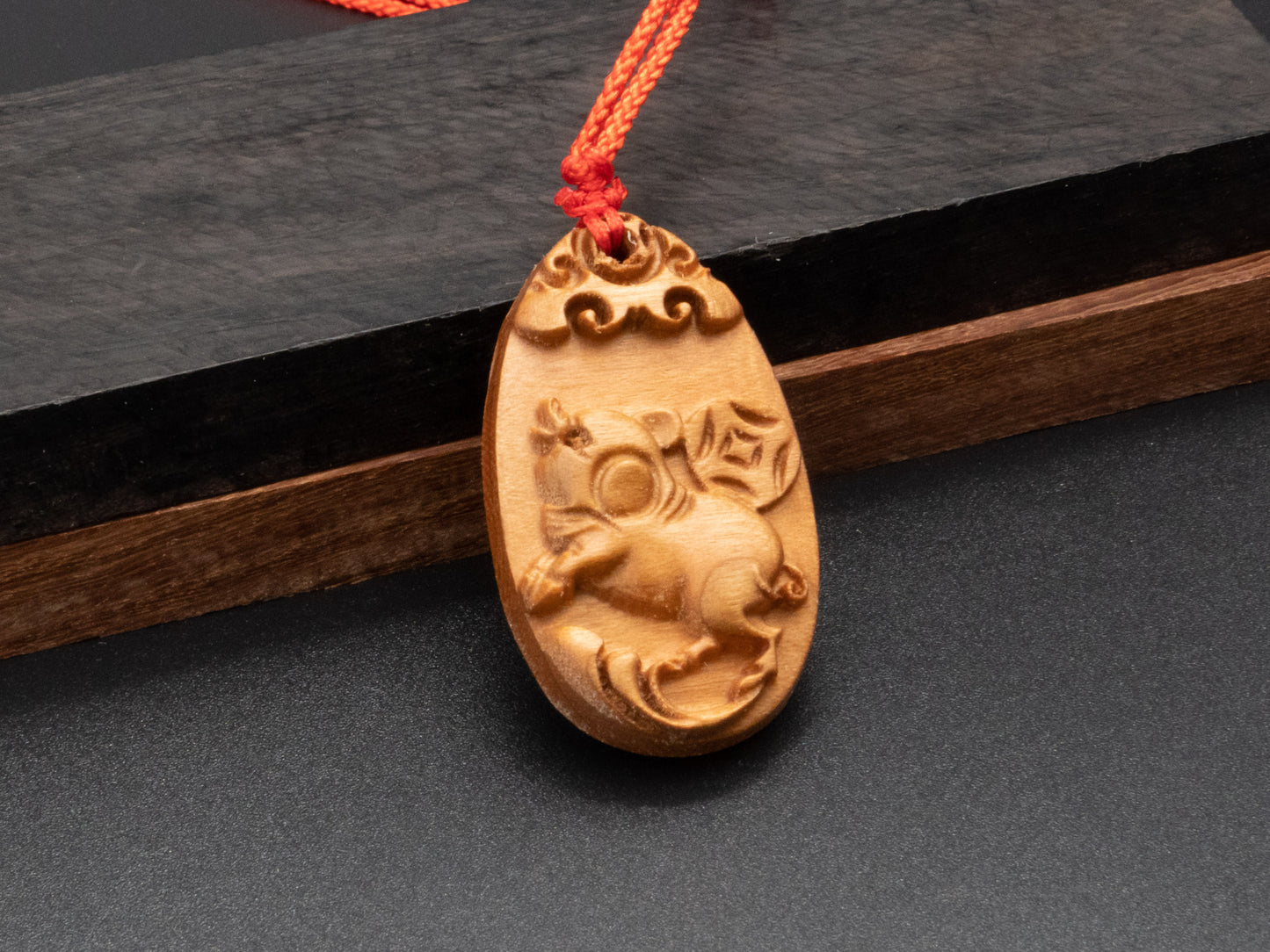 Pig pendant necklace,wood pendant,carve jewelry,zodiac necklace,year of pig,engraved necklace,pendant necklace,animal Necklace