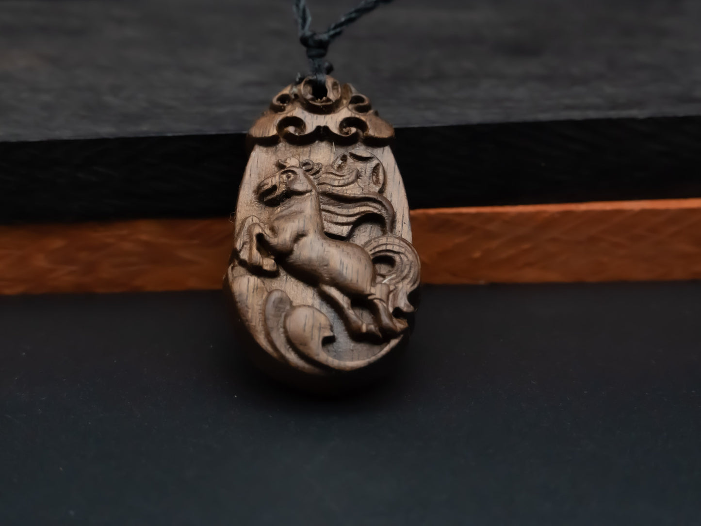 wood pendant,zodiac necklace,year of horse,engraved necklace,pendant necklace,animal Necklace,wood pendant