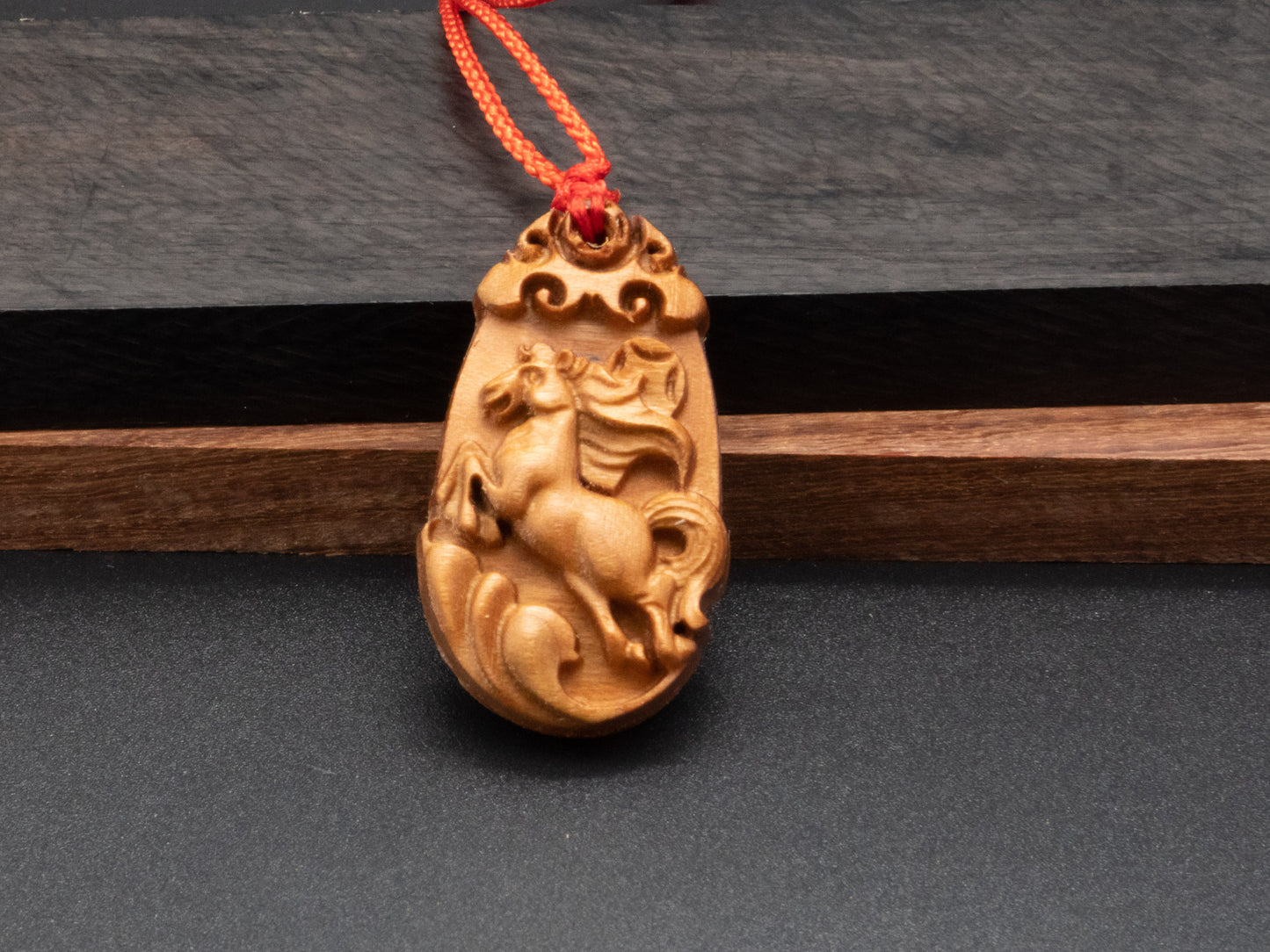 wood pendant,zodiac necklace,year of horse,engraved necklace,pendant necklace,animal Necklace,wood pendant