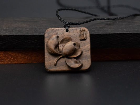 wood pendant,lotus necklace,engraved necklace,Carve lotus pendant,handmade pendant,unity and steadfast love,GIFTS FOR HER