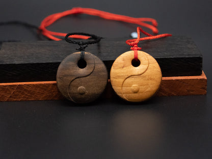 Tai Chi  pendant,yin yang necklace,Taoism,Taiqi symbol,wood carving,carve pendant,carve wood,carve wooden pendant