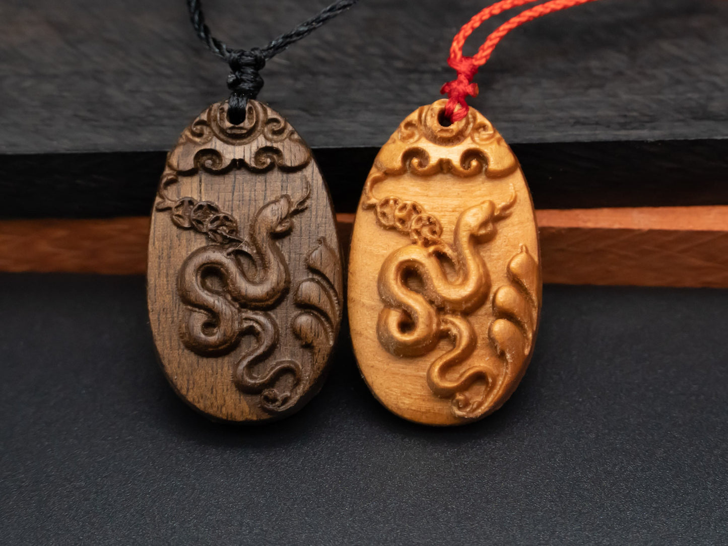 snake pendant,zodiac necklace,year of snake,engraved necklace,pendant necklace,animal Necklace,exotic wood necklace,