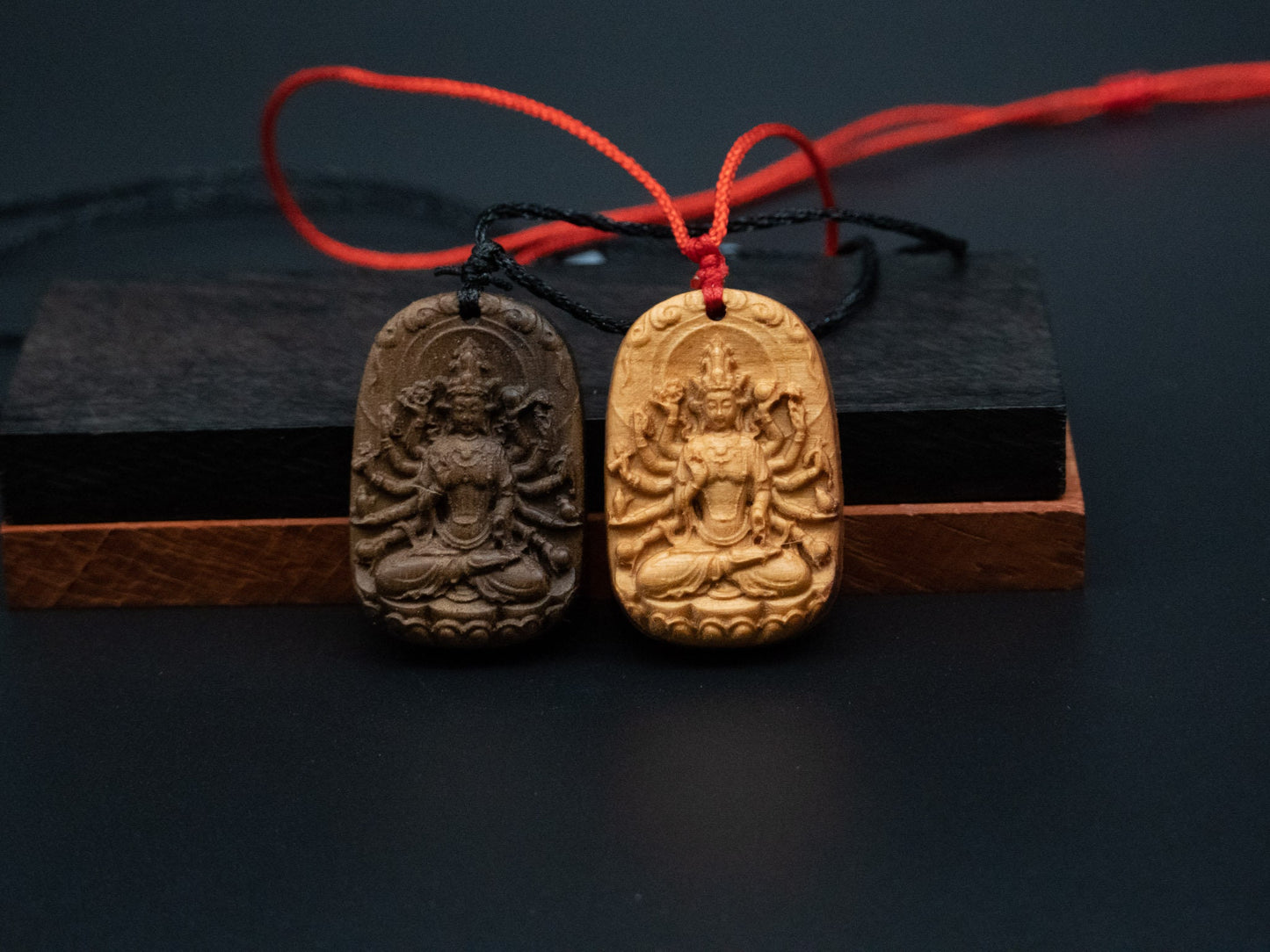 wood pendant, Avalokiteshvara pendant,carve wood necklace,Buddhism pendant,meaning peace of mind, kindness