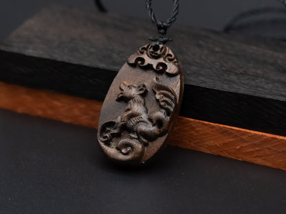 dog pendant necklace,wood pendant,engraved necklace,zodiac necklace,year of dog,pendant necklace,animal Necklace,exotic wood necklace