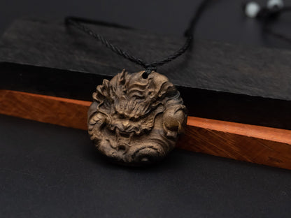 wood pendant,wooden dragon,wooden dragon pendant,wood carving,carve pendant,carve dragon pendant,carve wooden pendant, Year of the Dragon