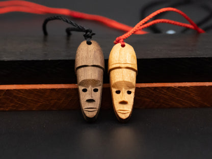 African pendant necklace,wood carving,african mask pendant,wood african head relief,wooden african pendant,african gift,African Finding