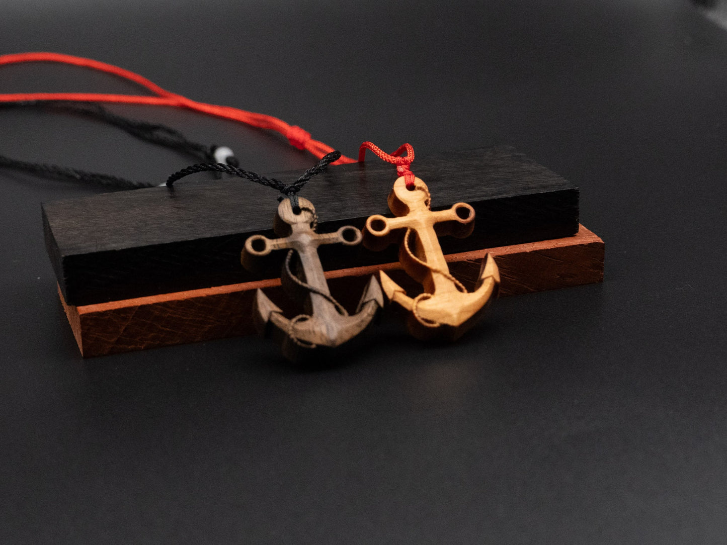 anchor necklace,anchor pendant,wood carving,wood anchor necklace,gift for him,gift for boyfriend,men anchor necklace