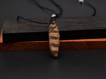 wood pendant,carve seedpod pendant,seedpod necklace gift for her,carve wood necklace,Symbolizes peace throughout the four seasons