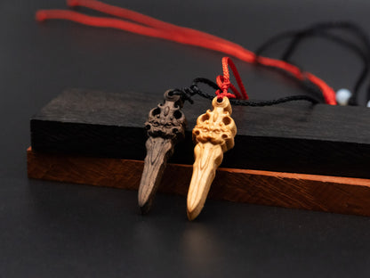 sword necklace,wood pendant,engraved necklace,carve sword pendant,carve wood sword necklace,sword of dispelling evil,evil-dispelling sword