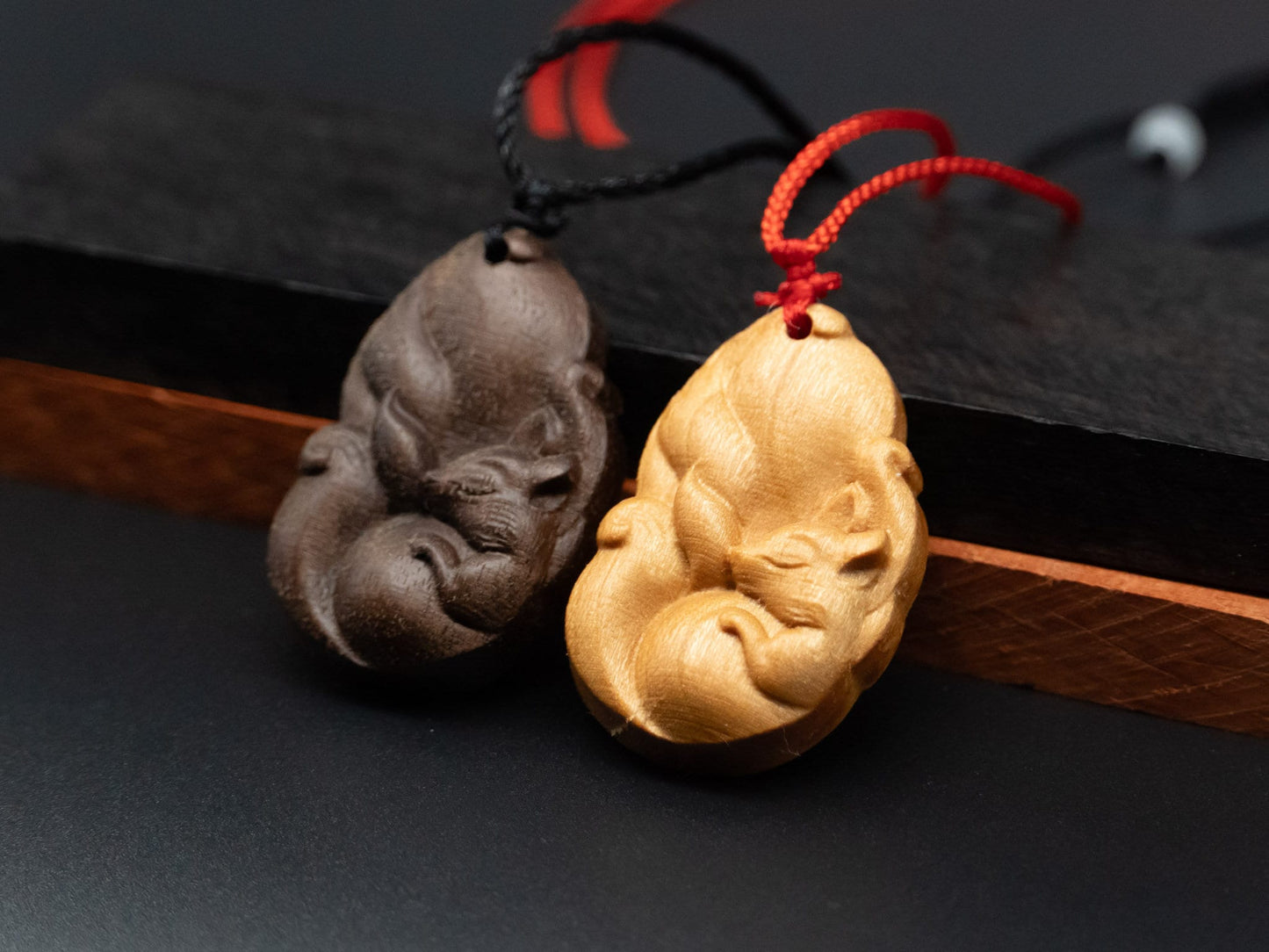 wood pendant, fox pendant,fox necklace,autumn fox,animal necklace,wood carving,carve pendant,carve wood,meaning perfect love