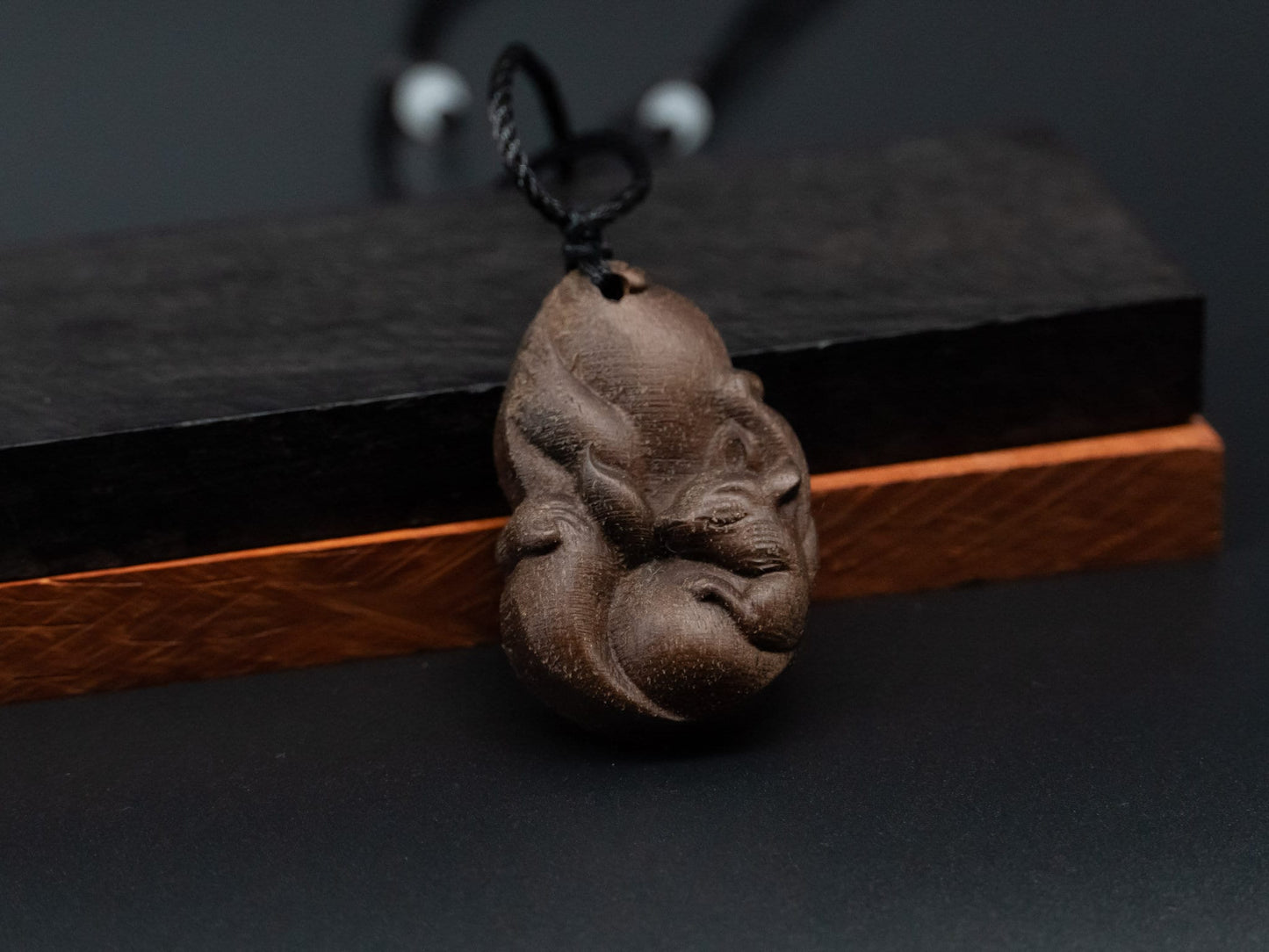 wood pendant, fox pendant,fox necklace,autumn fox,animal necklace,wood carving,carve pendant,carve wood,meaning perfect love