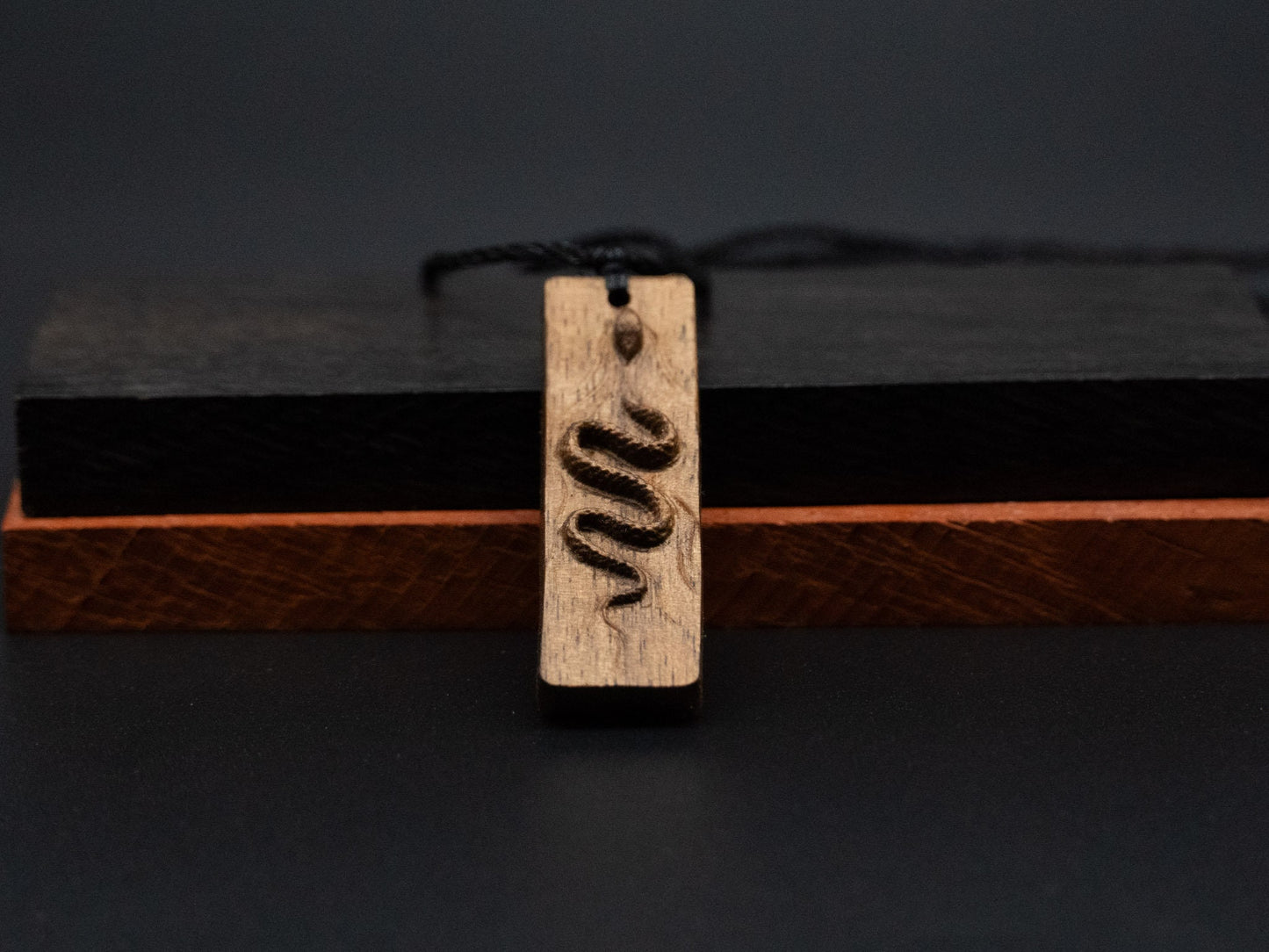 snake pendant,snake necklace,swim snake,wood carving,engraved necklace,carve snake pendant,carve wood pendant,wooden snake