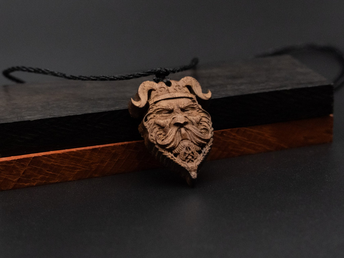 Viking head pendant,wood pendant,Unique Wooden Viking head Carved Pendant Necklace , Perfect for Boyfriend, Dad, Husband Gift