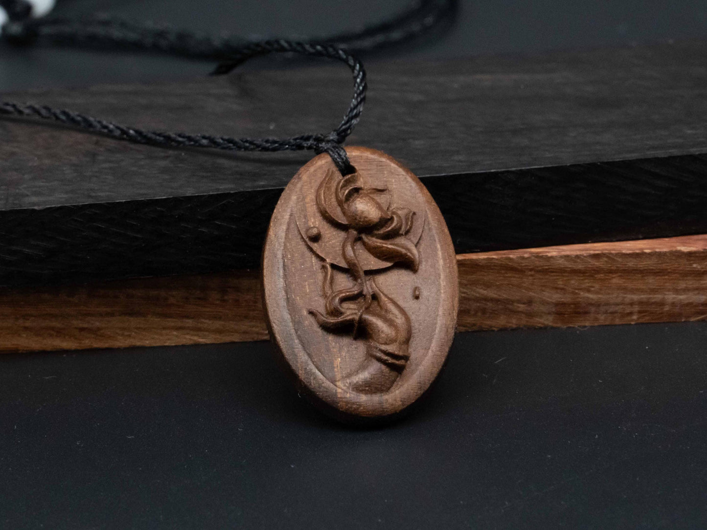 Hand pendant,Buddhism pendant,Lotus wood pendant,engraved necklace,carve lotus pendant,wood necklace, symbolizes rebirth and purity