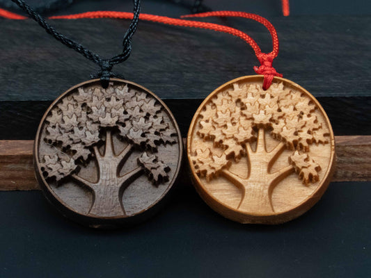 Tree of Life Necklace ,Intricate Wood Carving in Black Walnut or Cherry,Meaningful Jewelry Gift for Nature Lovers & Personal Growth