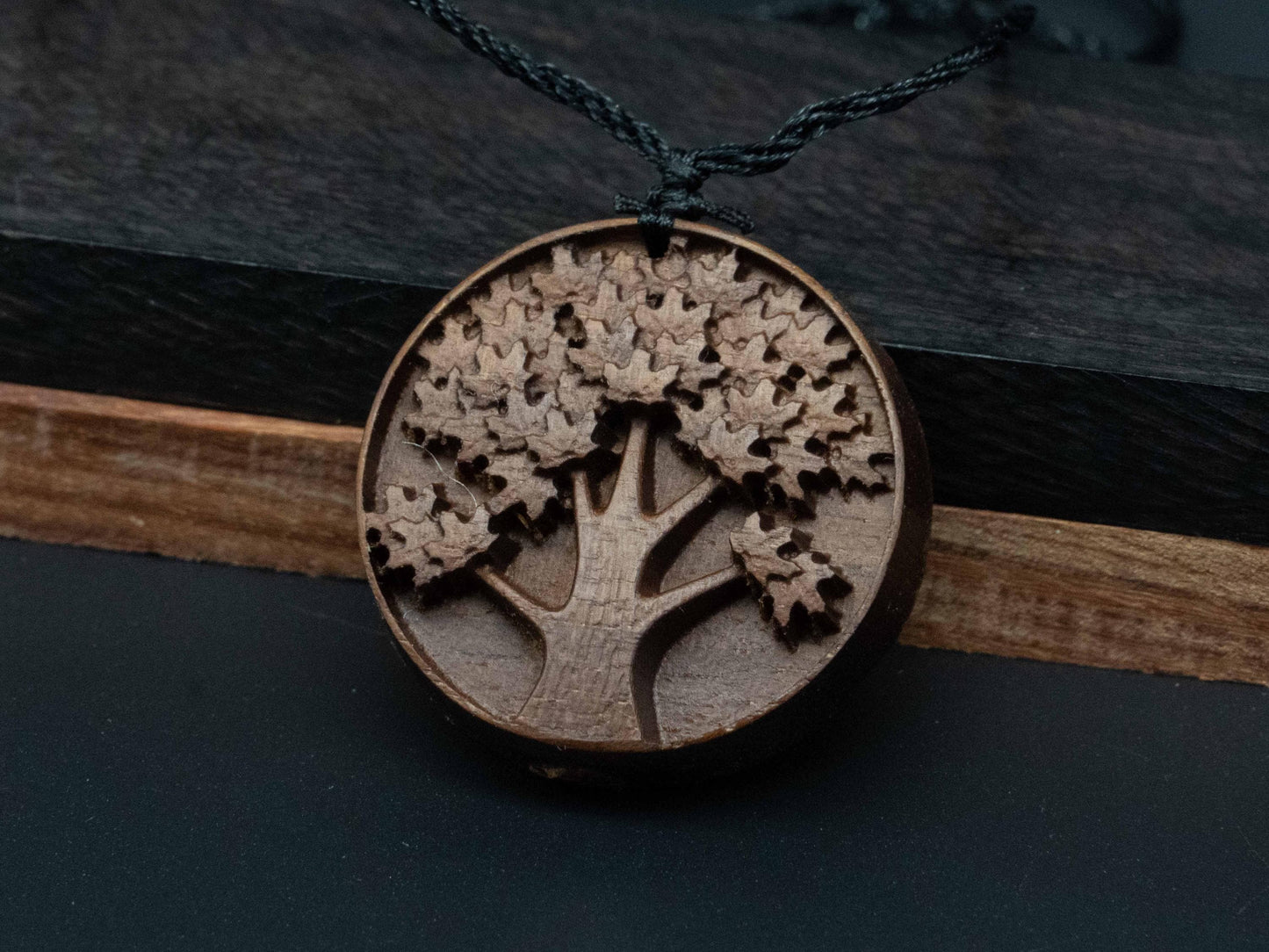 Tree of Life Necklace ,Intricate Wood Carving in Black Walnut or Cherry,Meaningful Jewelry Gift for Nature Lovers & Personal Growth