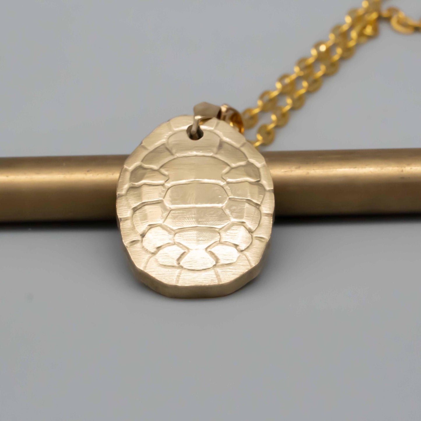 Turtle Shell Pendant Necklace - Bronze , Brass Relief Design - Symbolic, Nature-Inspired Jewelry for Wisdom and Protection