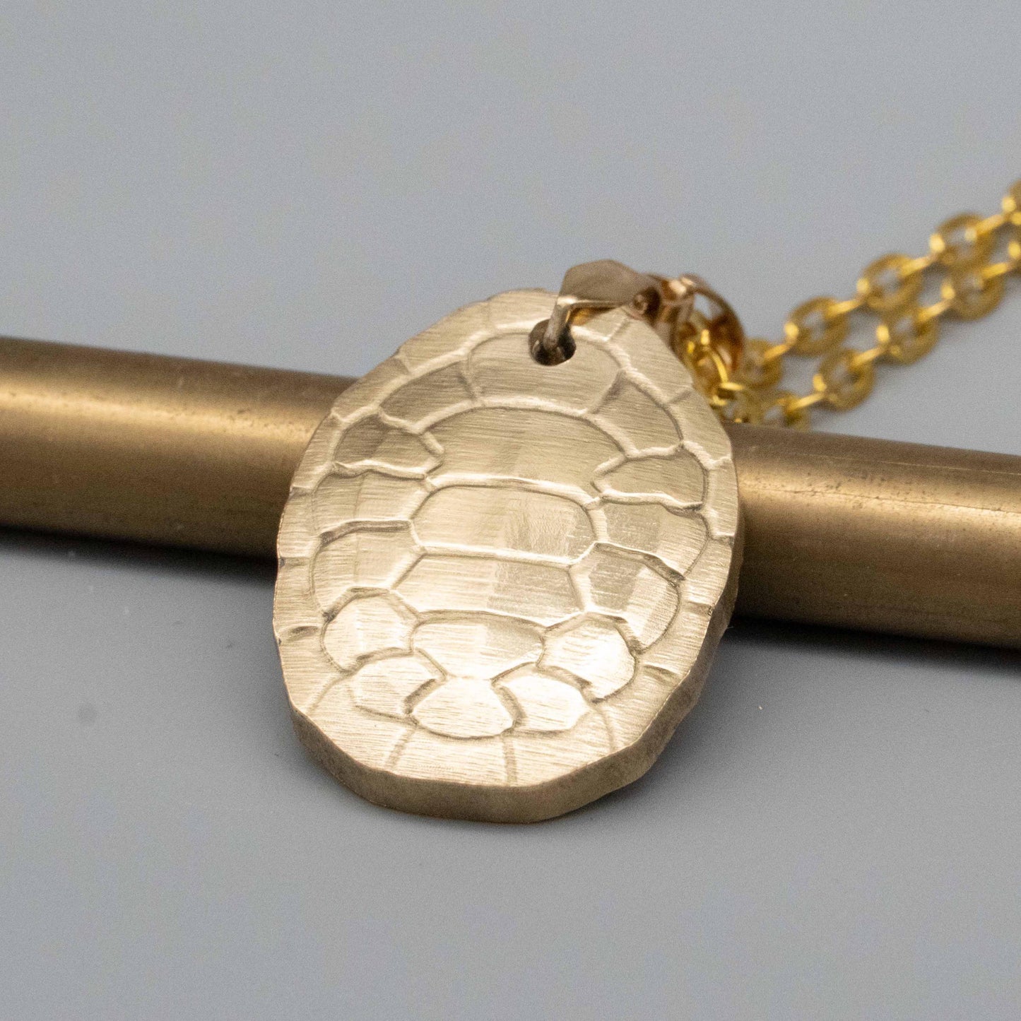 Turtle Shell Pendant Necklace - Bronze , Brass Relief Design - Symbolic, Nature-Inspired Jewelry for Wisdom and Protection