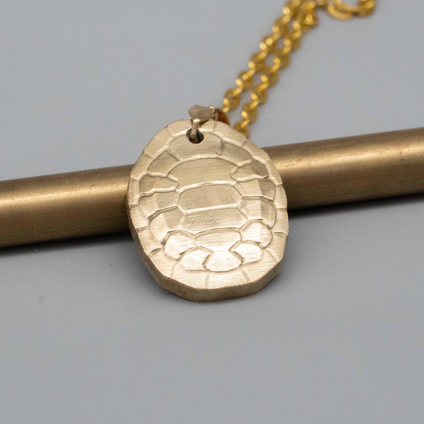 Turtle Shell Pendant Necklace - Bronze , Brass Relief Design - Symbolic, Nature-Inspired Jewelry for Wisdom and Protection