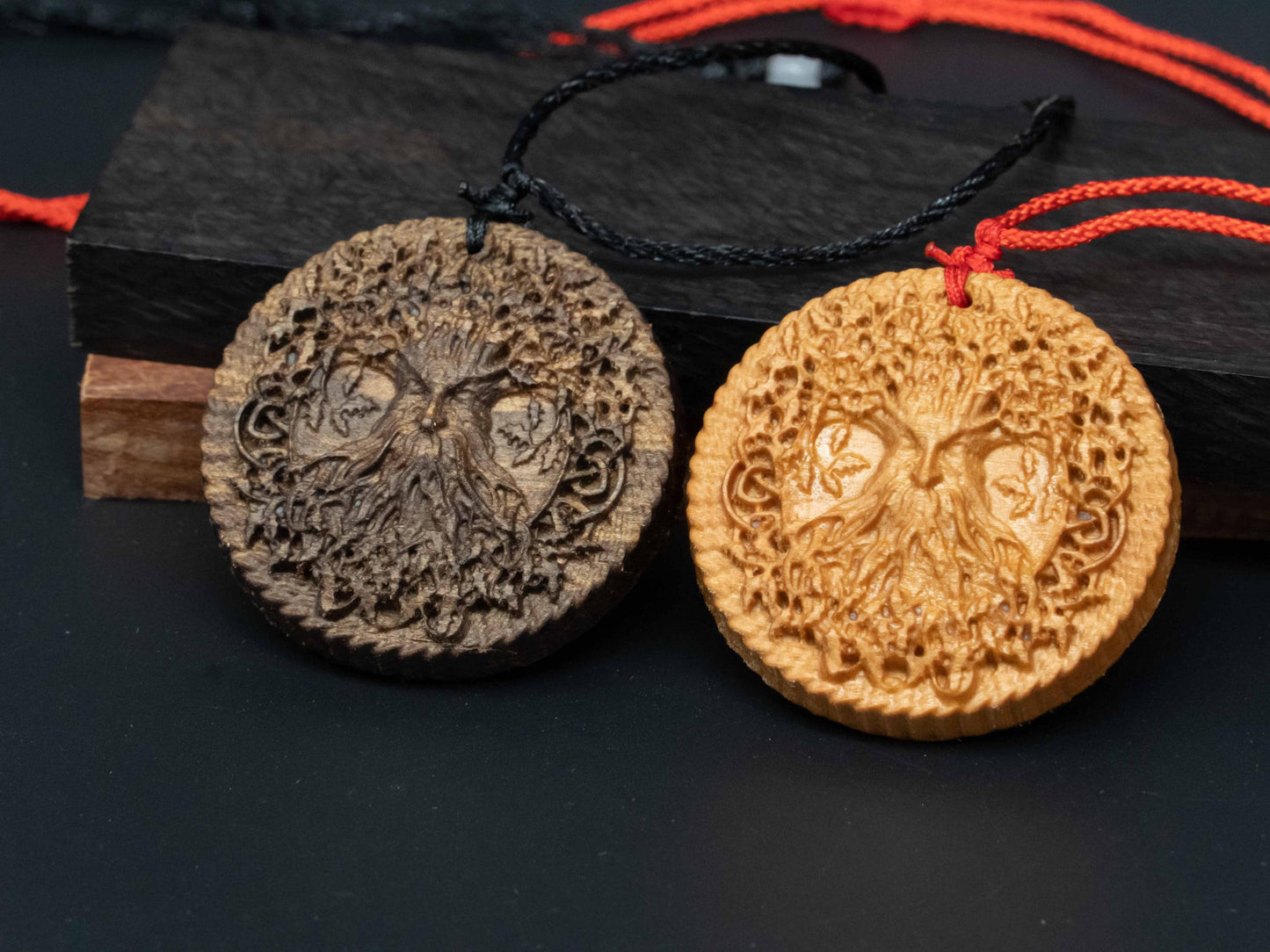 Tree of Life Necklace ,wood carving pendant, Black Walnutwood,Cherry wood,Meaningful Jewelry Gift for Nature Lovers & Personal Growth