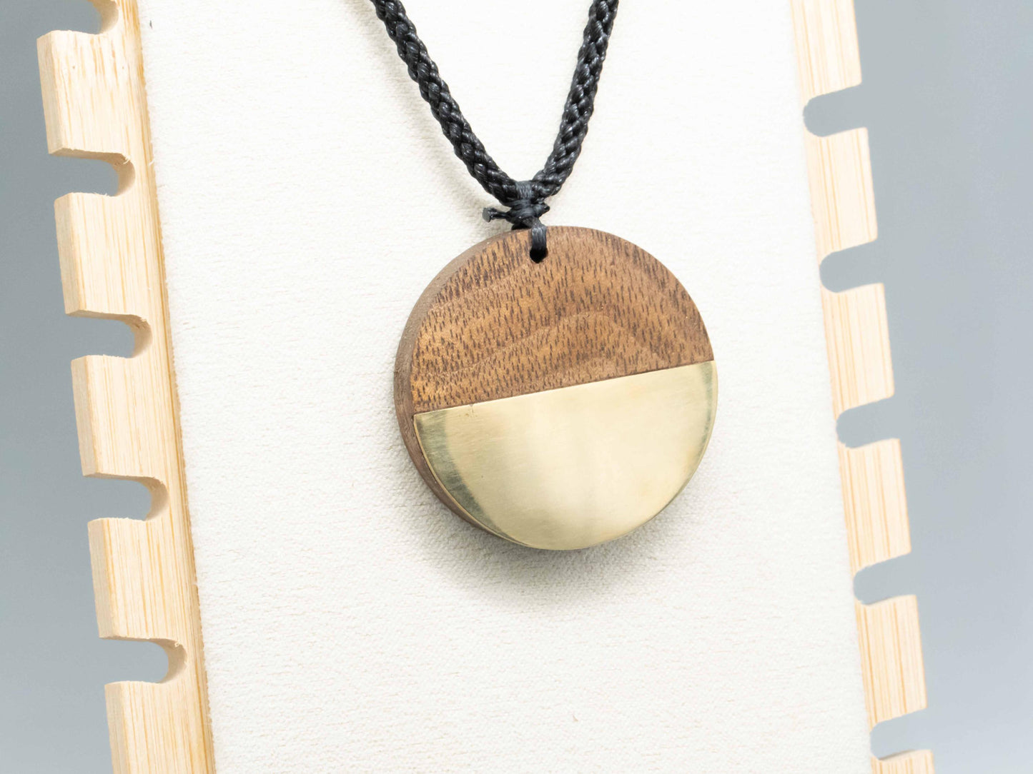 Minimalist Necklace,Modern Minimalist Necklace,geometry necklace,Geometric Jewelry, Modern Design,Brass Inlaid Black Walnut Wood Pendant