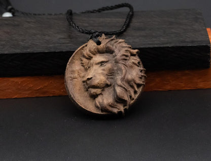 Lion head pendant,wood carving,Lion head relief,Lion head necklace,carve wooden pendant,carve pendant,carve wood