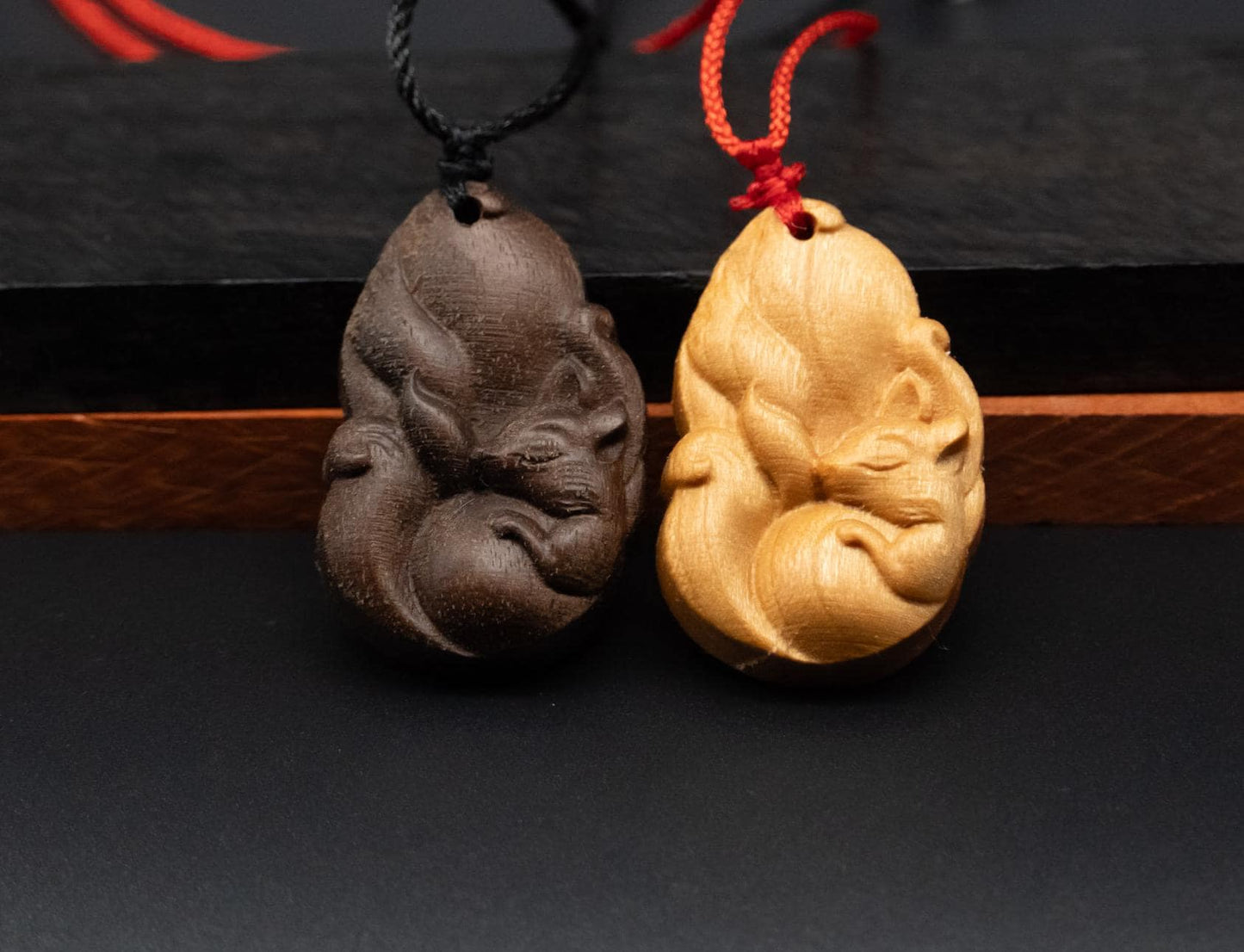 wood pendant, fox pendant,fox necklace,autumn fox,animal necklace,wood carving,carve pendant,carve wood,meaning perfect love