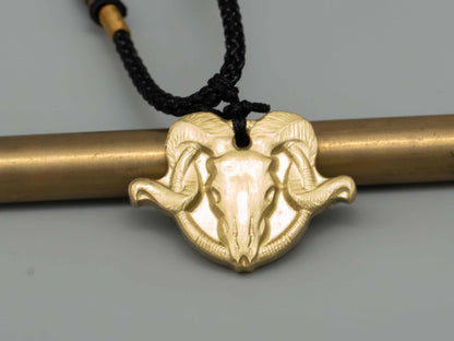 Vintage Brass Goat Skull Necklace – Intricately Carved Pendant for Men & Women | Unique Brass Jewelry | Perfect Gift for Any Occasion