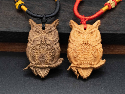 Owl Pendant Necklace,Owl Gift,Owl Charms, gift for her,wooden owl,owl relief,owl jewelry,gift for him,gift for daughter