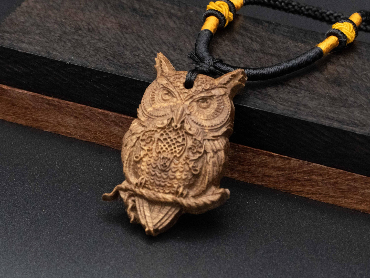 Owl Pendant Necklace,Owl Gift,Owl Charms, gift for her,wooden owl,owl relief,owl jewelry,gift for him,gift for daughter