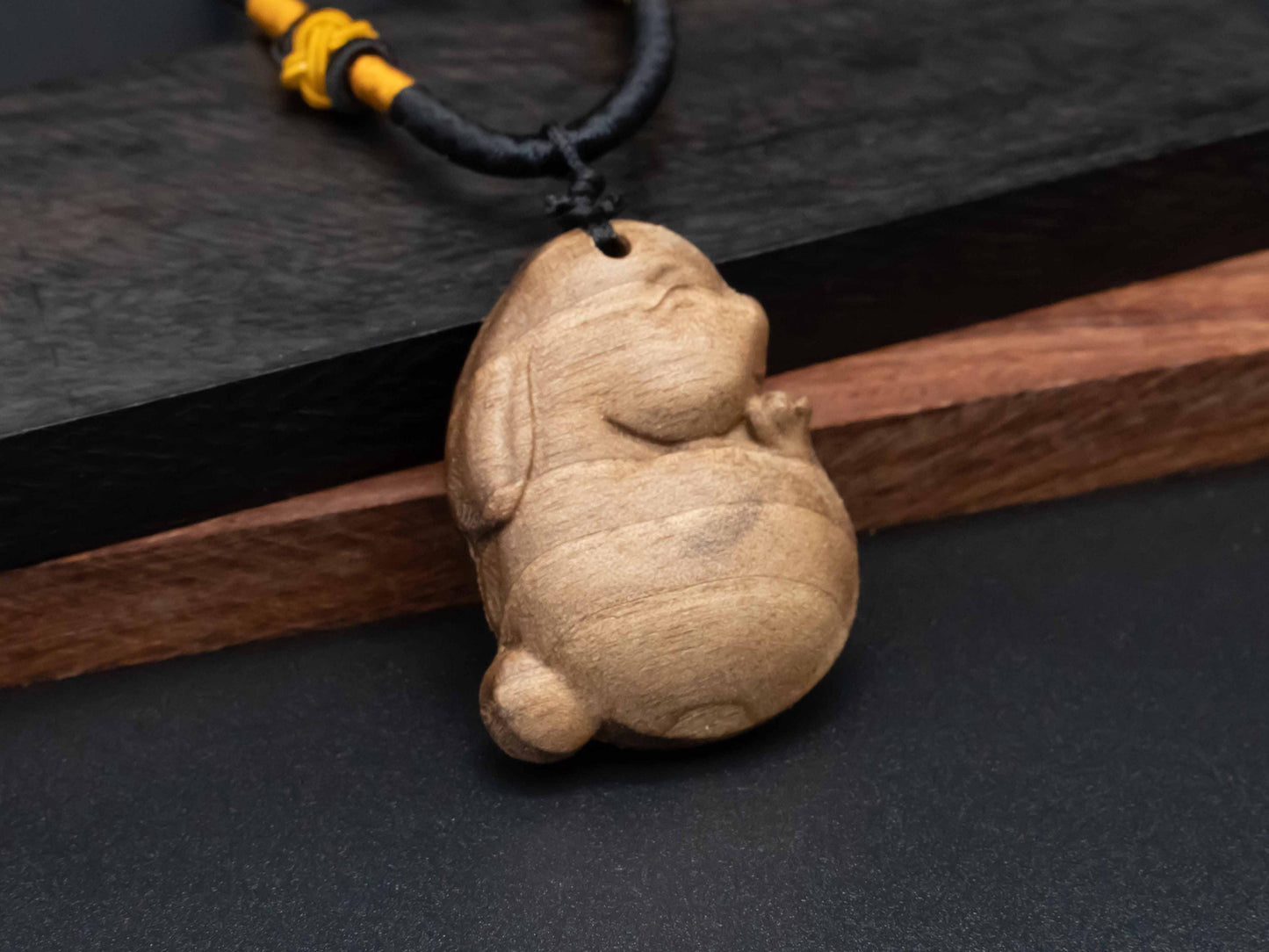 Wooden Rabbit Pendant Necklace,wooden pendant,wood carving,Animal Jewelry Gift,cute rabbit,gift for Her, gift for Daughter,cave pendant