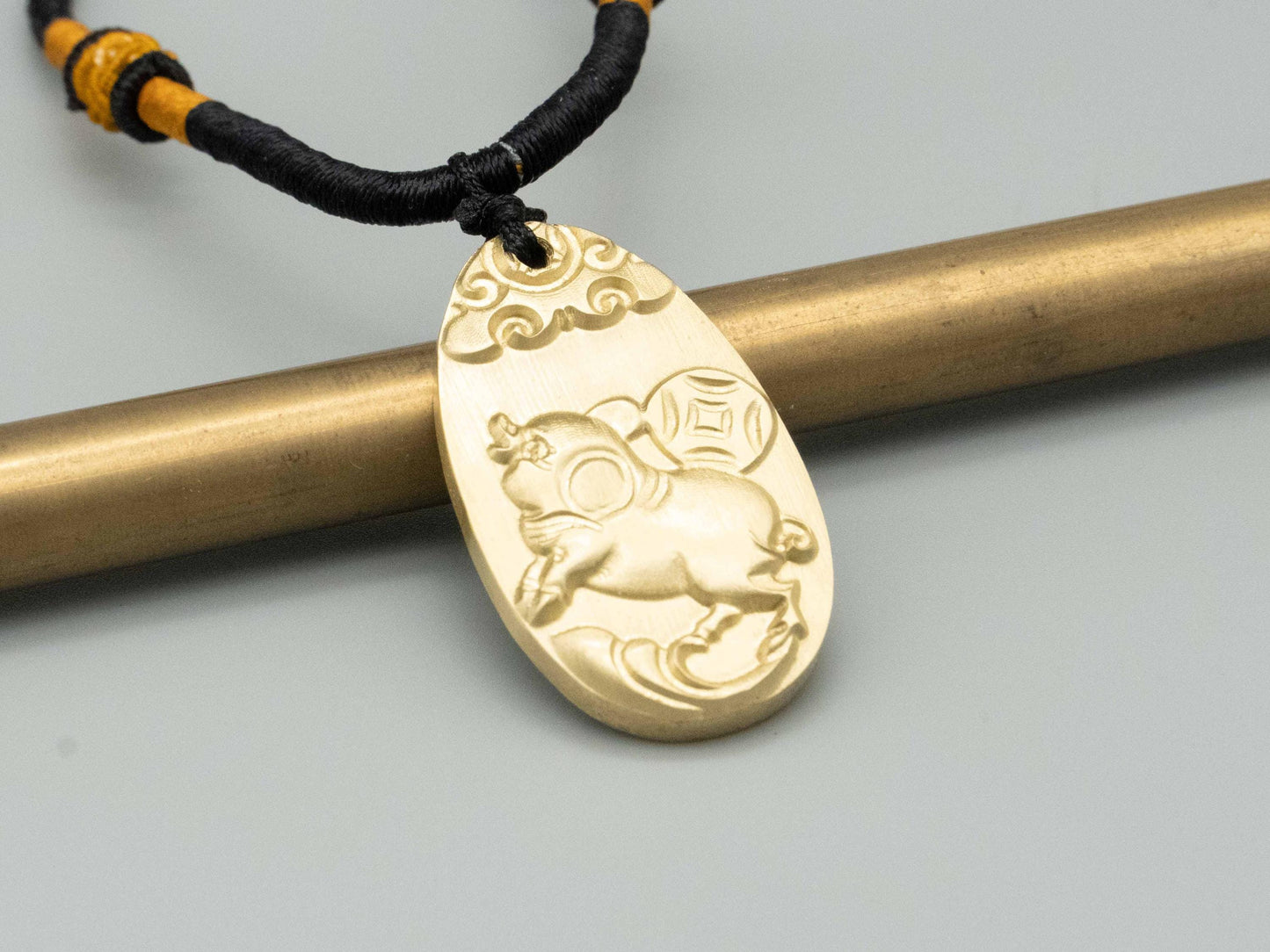 Vintage Brass Pig Pendant Necklace,Zodiac Animal Jewelry,Year of the Pig Necklace,Gift for Her ,Unique Brass Zodiac Sign Jewelry