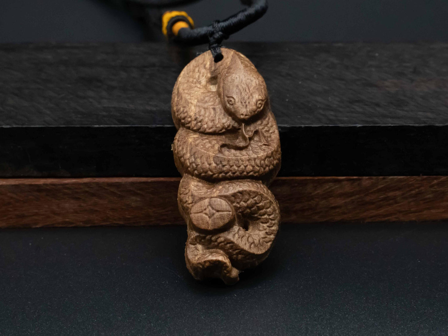 2025 year of snake,snake necklace,wood snake pendant,wood carving,,carve wooden pendant,year of snake,symbolize Transformation and Rebirth