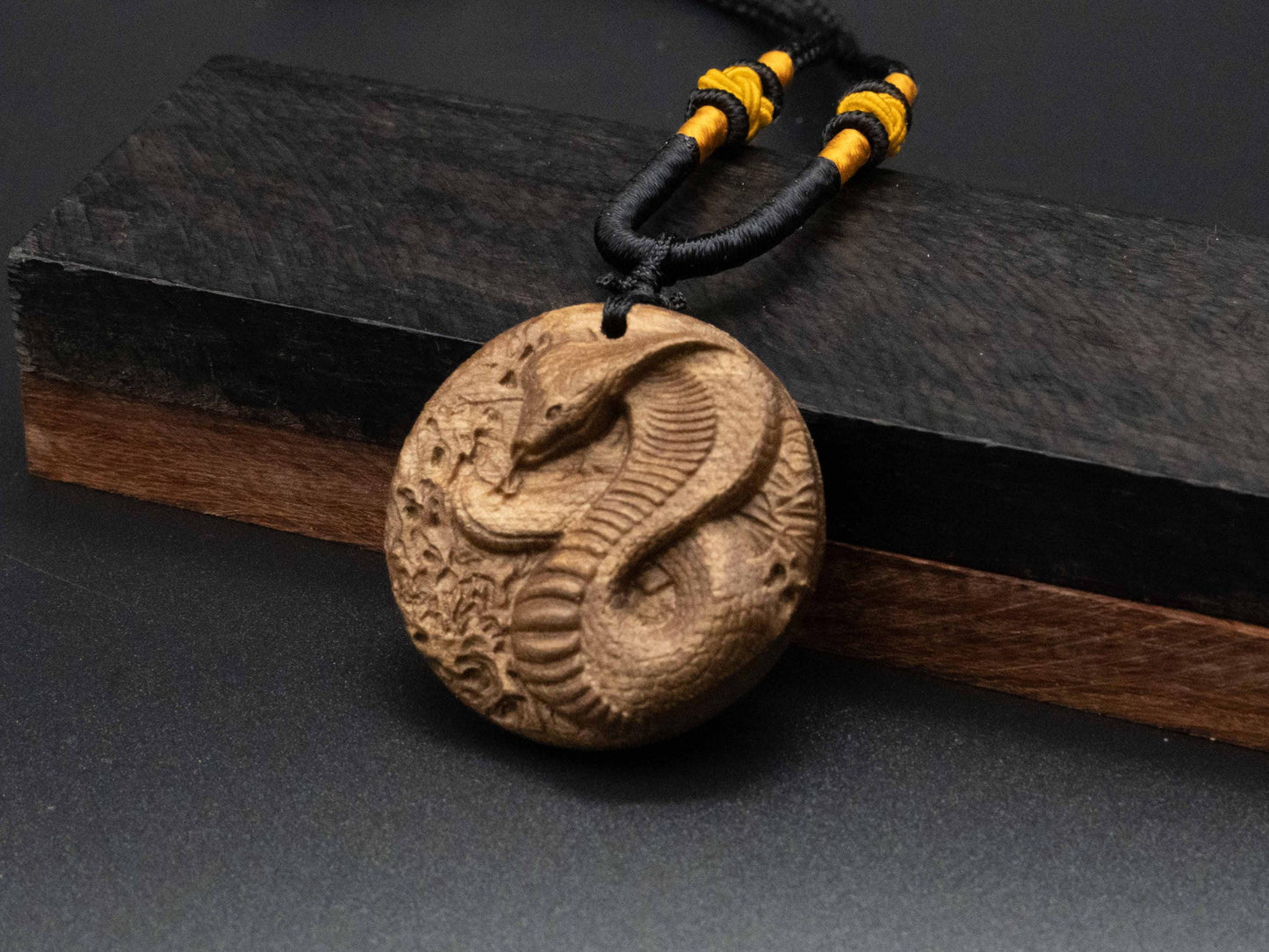 2025 Year of the Snake,King Cobra Wooden Pendant Necklace , Zodiac Gift,wood carving,animal jewlery gift,zodiac sign,carve wood,Zodiac Gift