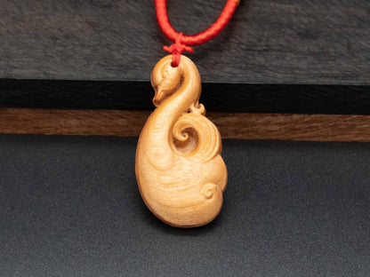 Wooden Swan Pendant Necklace ,wood carving,Black Walnut , Cherry Wood ,Unique Animal Jewelry,Gift for Her, Gift for Daughter, Nature Lovers