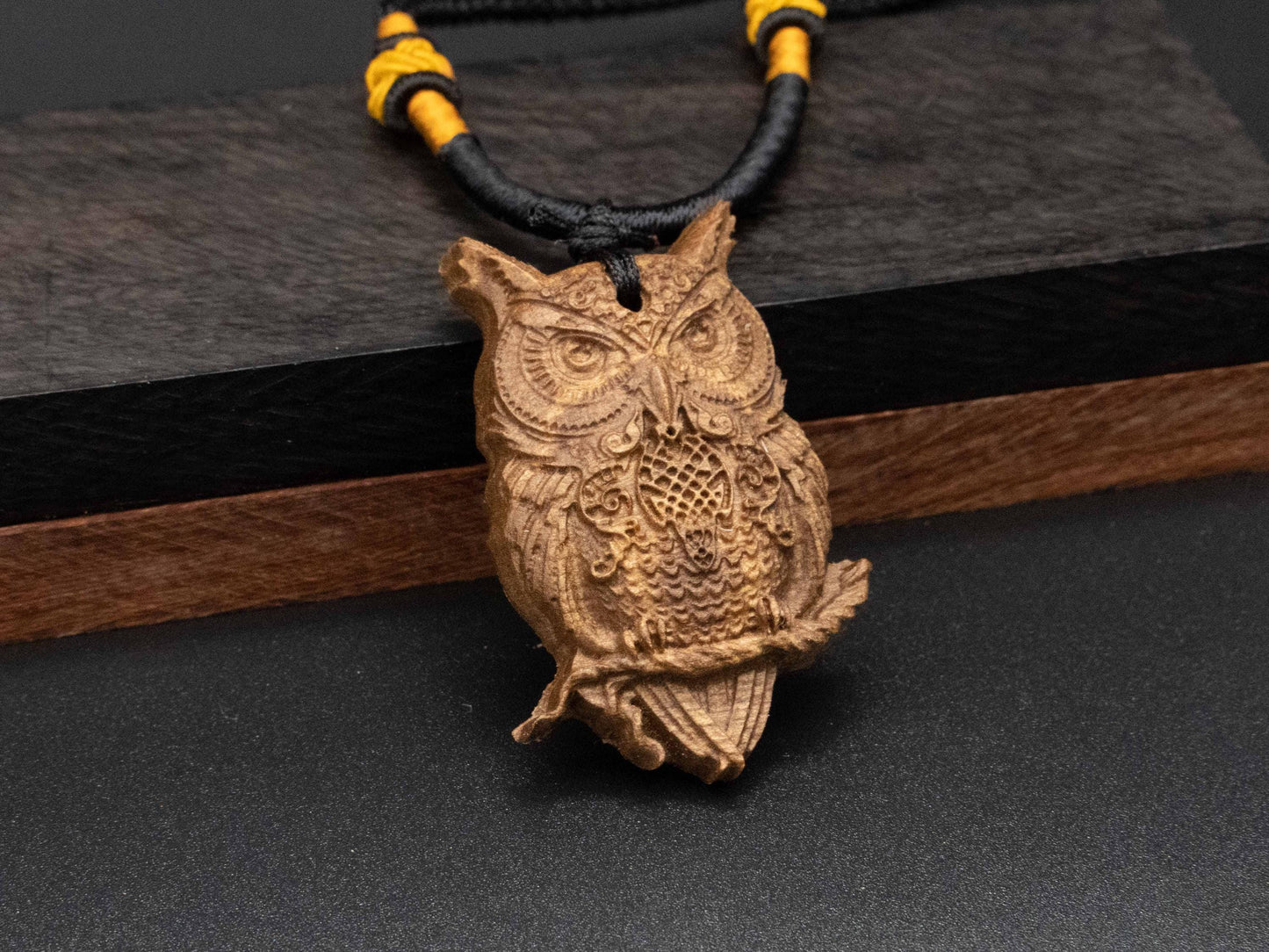 Owl Pendant Necklace,Owl Gift,Owl Charms, gift for her,wooden owl,owl relief,owl jewelry,gift for him,gift for daughter