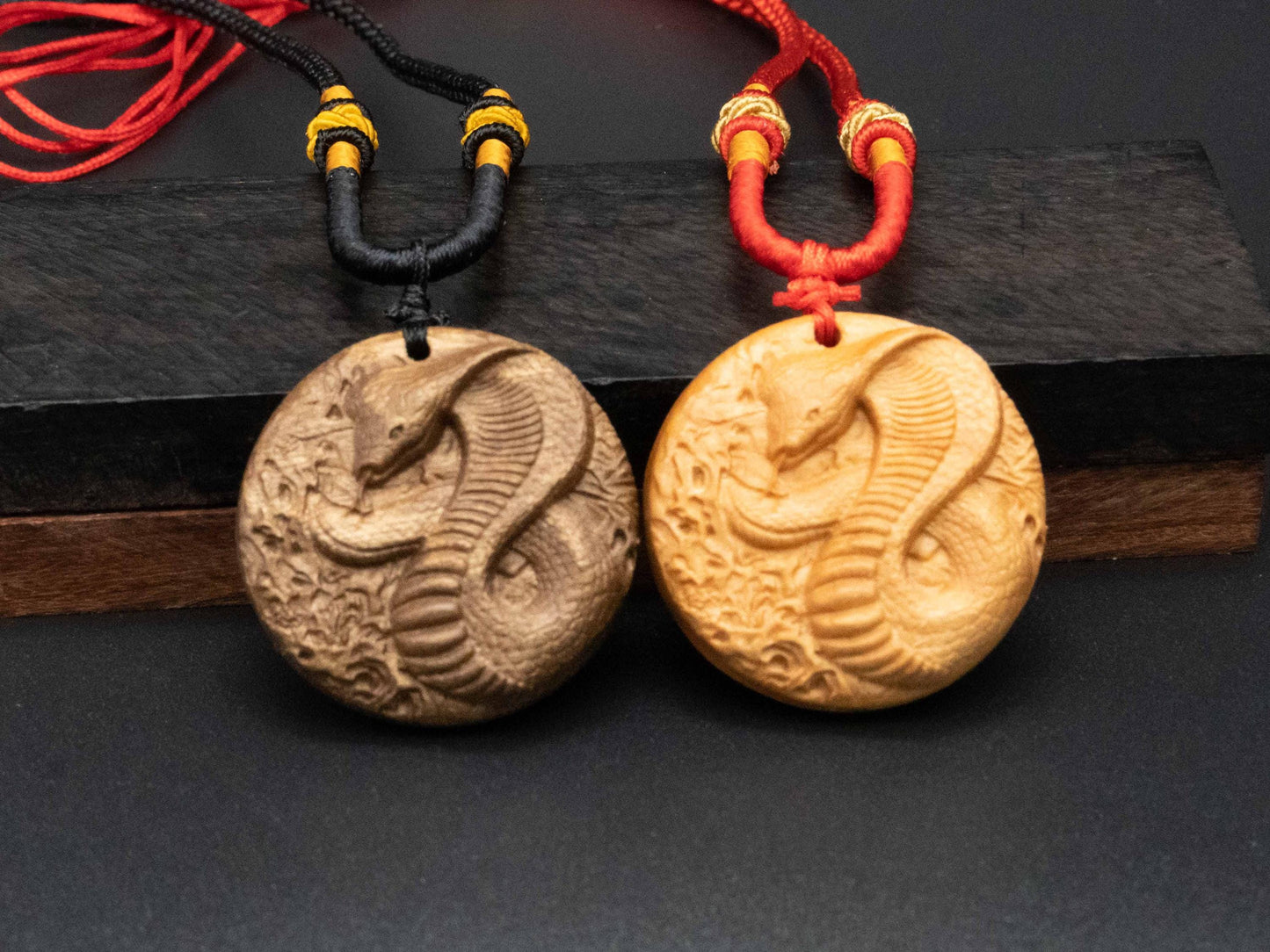 2025 Year of the Snake,King Cobra Wooden Pendant Necklace , Zodiac Gift,wood carving,animal jewlery gift,zodiac sign,carve wood,Zodiac Gift