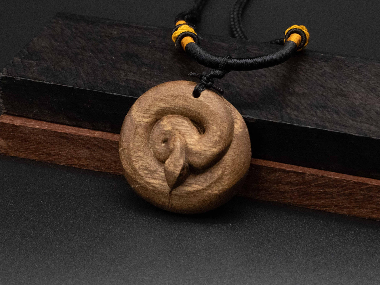 2025 year of snake,snake necklace,snake pendant,wood snake pendant,wood carving,carve snake pendant,symbolize Transformation and Rebirth