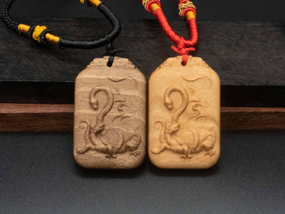 Wooden Snake and Turtle Pendants,wood carving,snake pendant,turtle pendant,animal jewelry gift,symbolizing longevity and rebirth